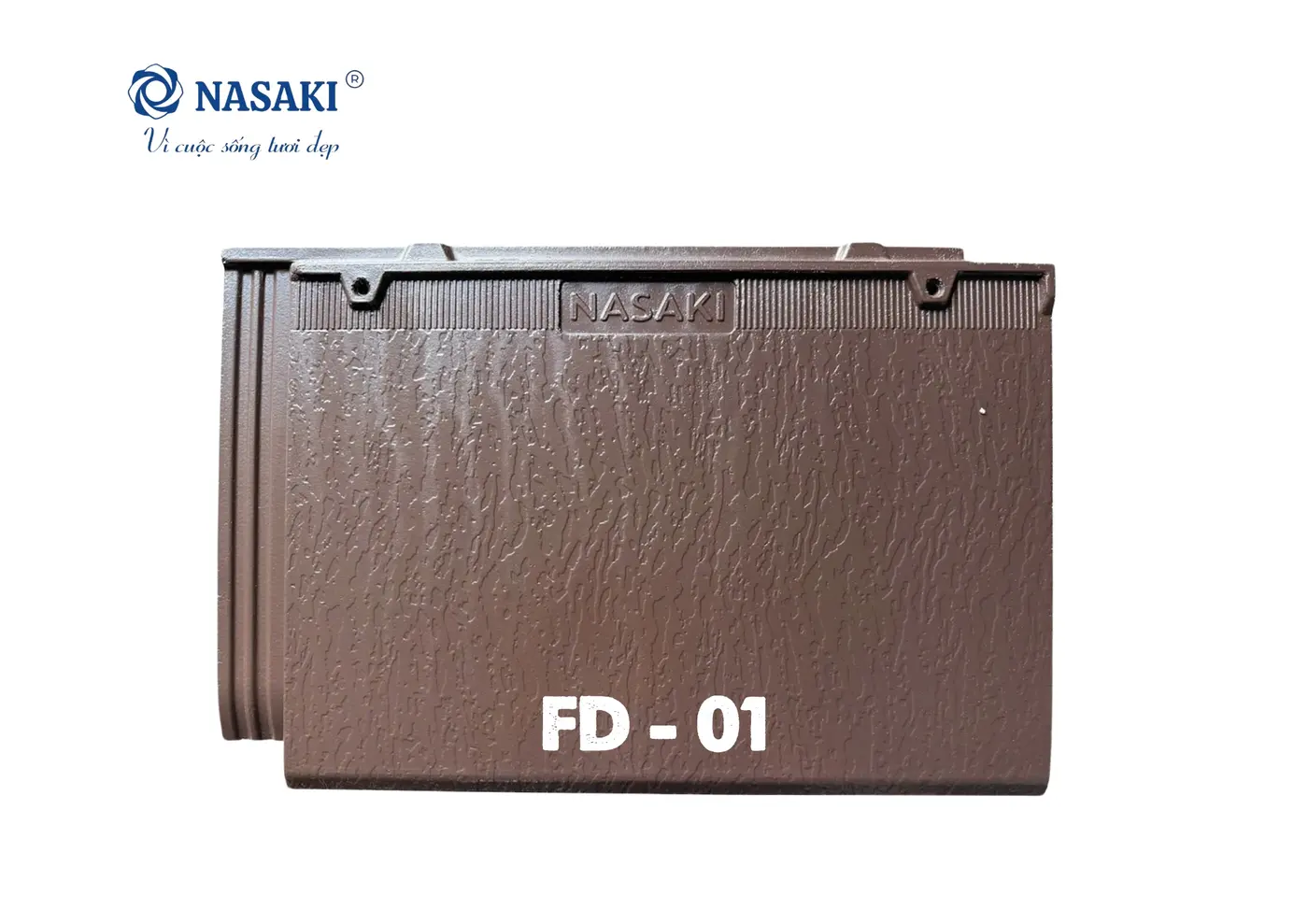 Ngói Phẳng Vân Da Nasaki Nâu Đất FD01