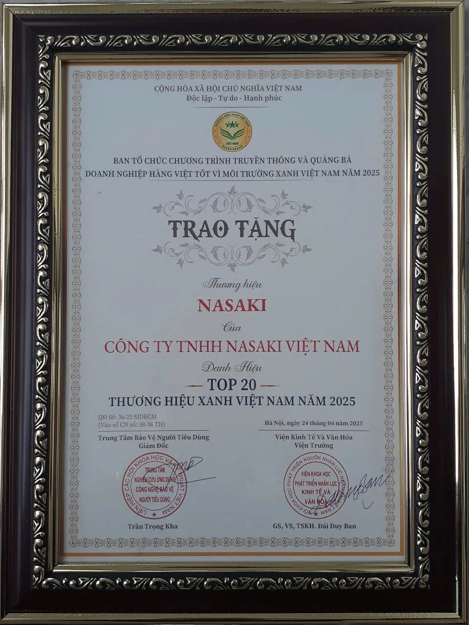 Top 20 Thương hiệu xanh Việt Nam – 2025