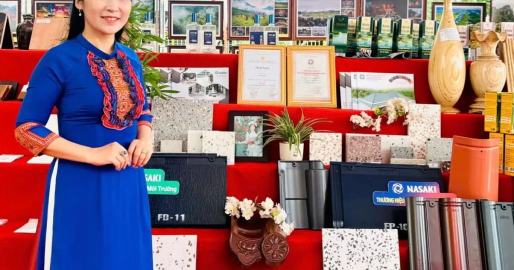 Không gian trưng bày sản phẩm NASAKI tại Đại hội Đảng bộ xã Yên Bình