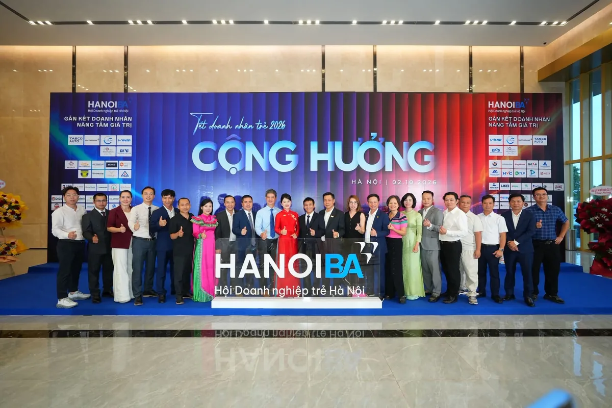 Đại biểu và doanh nhân trẻ tại Tết Doanh nhân trẻ 2026 Cộng hưởng do HanoiBA tổ chức
