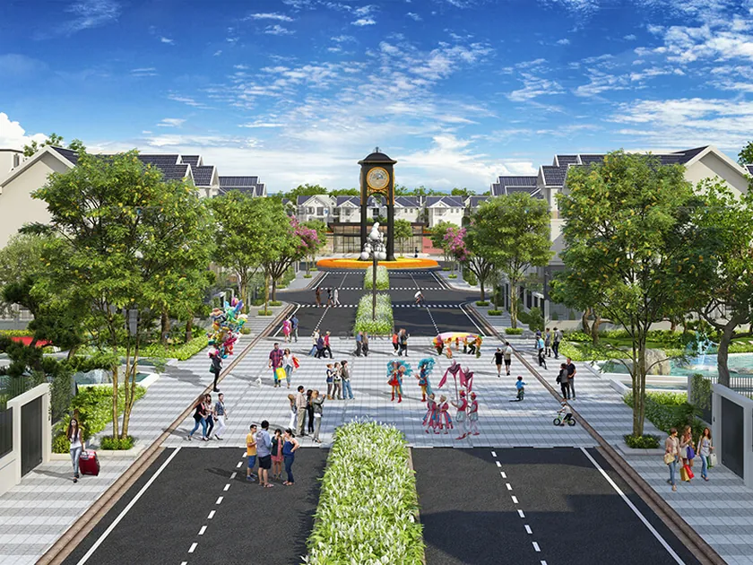 Trục đường chính khu đô thị Times Garden Vĩnh Yên