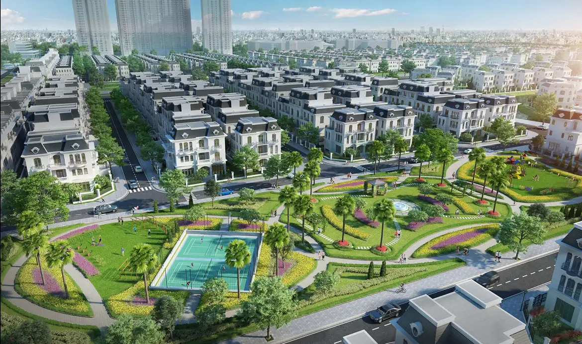 Toàn cảnh Vinhomes Star City Thanh Hóa với các dãy nhà lợp ngói